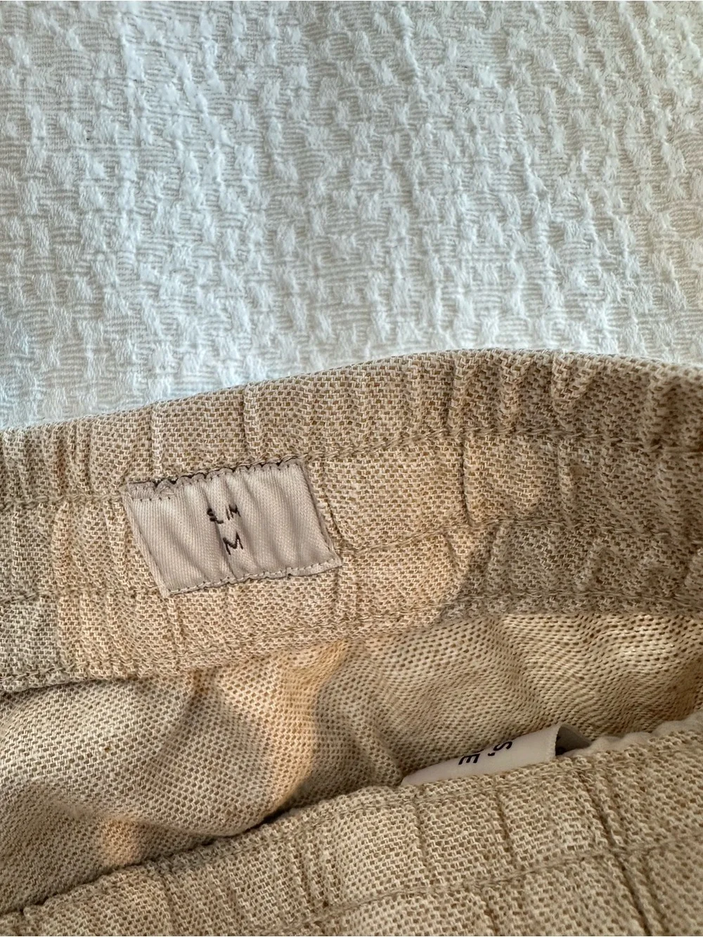 Men's Casual Drawstring Linen-Blend Pants in Beige